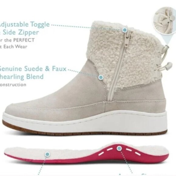 Aetrex Winnie Winter Weatherproof Ankle Boots - Womens US 9-9 1/2 - EU 40 - New - Picture 10 of 12